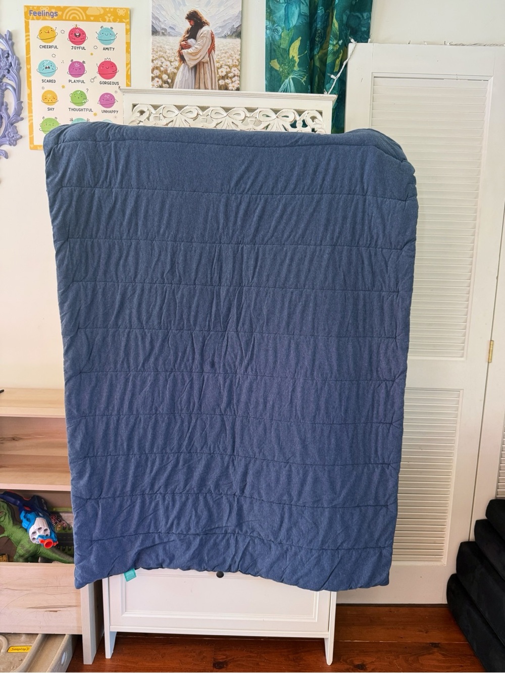 Pillowfort | Target Channel Jersey Toddler Comforter Heather Navy Blue Warm GUC